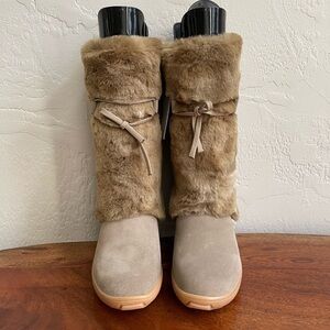 Oscar Sport Ski Apres Mink Fur Winter Boots in Tan Color /Made‎ in Italy  NWT